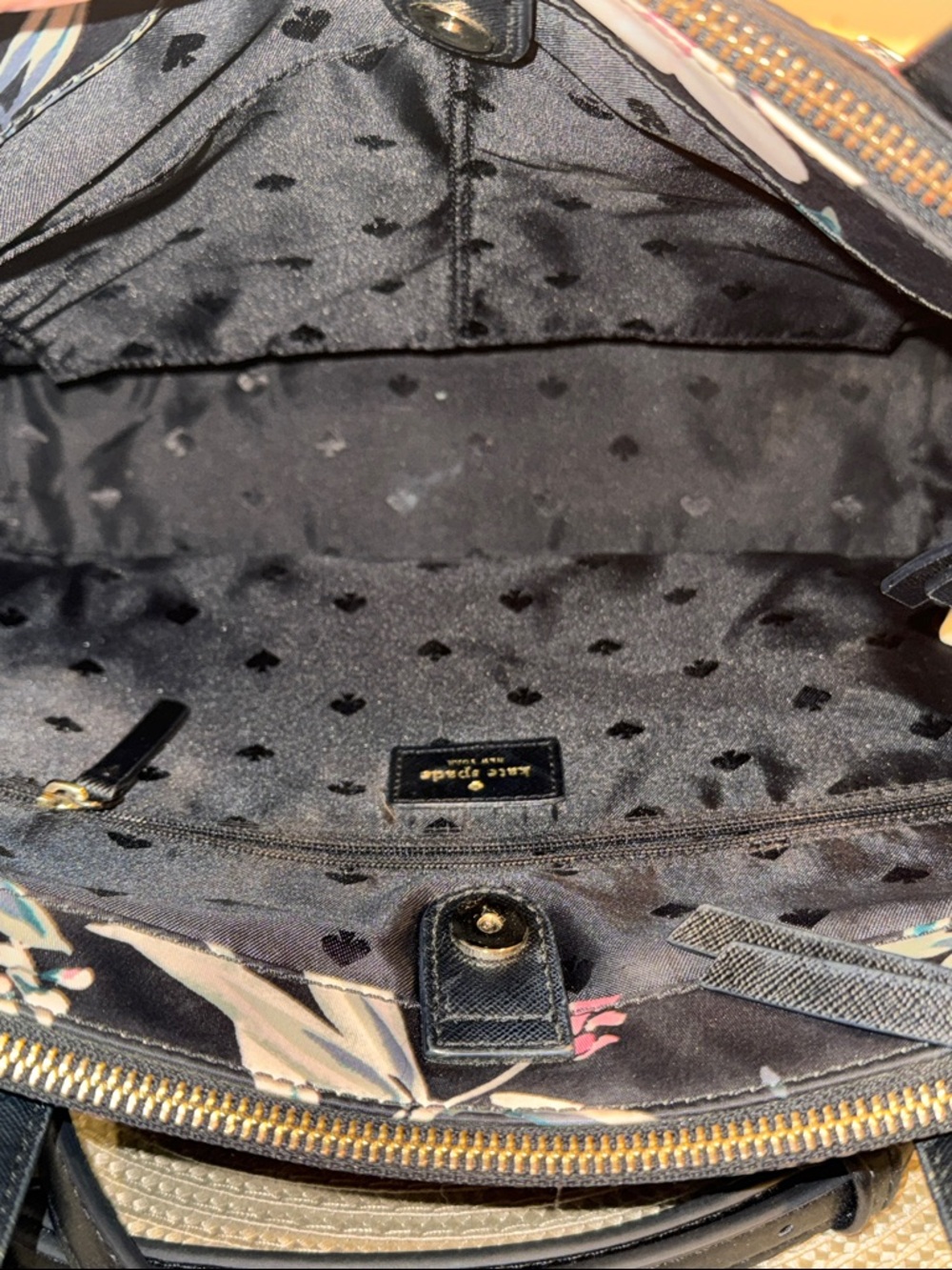 kate spade Black Floral Satchel with Pink & Cream Accents - Picture 4 of 5